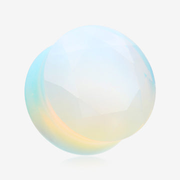 A Pair of Opalite Multi-Faceted Stone Double Flared Plug